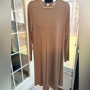 Old Navy Long Sleeve Knit Maxi Dress in Brown